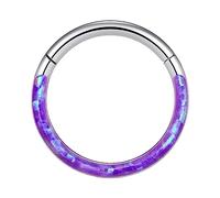 Afrikanische Nasenringe Für Durchbohrte Nase 16G Opal Septum Ringe Hoop Nasenring Lippenringe Scharnierring Segmentring Nahtloser Ring Knorpelohrringe Hoop Tragus Septum Piercing Jewerly Nase (SL4, A)