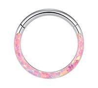Afrikanische Nasenringe Für Durchbohrte Nase 16G Opal Septum Ringe Hoop Nasenring Lippenringe Scharnierring Segmentring Nahtloser Ring Knorpelohrringe Hoop Tragus Septum Piercing Jewerly Nase (SL2, A)
