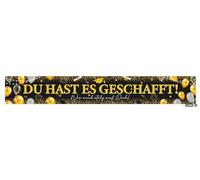 Afritee Abschluss Deko 2026, Graduation Du Hast Es creato, striscione decorativa, 270 x 40 cm, decorazione per feste di laurea e Master