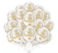 Afritee Palloncini decorativi Just Married, 30 pezzi, per matrimonio | Palloncini bianchi per matrimonio, decorazioni per feste Just Married, ufficio statale, proposta di matrimonio, fidanzamento