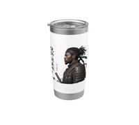 Afro American Samurai Black History Month African Roots Bicchiere termico in acciaio inox doppia parete