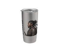 Afro American Samurai Black History Month African Roots Bicchiere termico in acciaio inox doppia parete