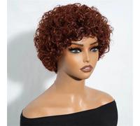 Afro Kinky Corto Parrucche Ricce Per Donne Nere Parrucca Bob Marrone Naturale Senza Colla Con Frangia Parrucche Brasiliane Per Capelli Umani