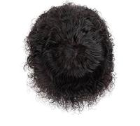 Afro Kinky Twist Crochet Trecce Capelli Per Gli Uomini Neri Sistema Dei Capelli Umani Africani Afro Toupee Tutto PU Capelli Pezzo 130 7x9 # Acqua Curl 1B