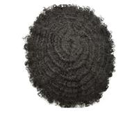 Afro Kinky Twist Crochet Trecce Capelli Per Gli Uomini Neri Sistema Dei Capelli Umani Africani Afro Toupee Tutto PU Capelli Pezzo 120 6x9 # 10mm Onda 1B