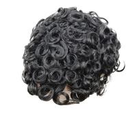 Afro Kinky Twist Crochet Trecce Capelli Per Gli Uomini Neri Sistema Dei Capelli Umani Africani Afro Toupee Tutto PU Capelli Pezzo 120 6x8 # 25mm Onda 1B