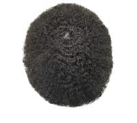Afro Kinky Twist Crochet Trecce Capelli Per Gli Uomini Neri Sistema Dei Capelli Umani Africani Afro Toupee Tutto PU Capelli Pezzo 130 6x9 # 6mm Onda 1B
