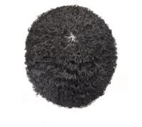 Afro Kinky Twist Crochet Trecce Capelli Per Gli Uomini Neri Sistema Dei Capelli Umani Africani Afro Toupee Tutto PU Capelli Pezzo 120 6x9 # 8mm Onda 1B