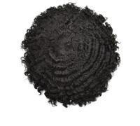 Afro Kinky Twist Crochet Trecce Capelli Per Uomini Neri Sistema Dei Capelli Umani Africani Afro Toupee Tutto PU Capelli Pezzo 120 8x10 # 12mm Onda 1B