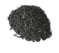 Afro Kinky Twist Crochet Trecce Capelli Per Uomini Neri Sistema Dei Capelli Umani Africani Afro Toupee Tutto PU Capelli Pezzo 120 8x10 # 18mm Onda 1B