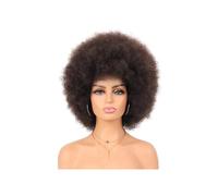 Afro Kinky Wig 70s for Black Women, Large Bouncy and Soft Natural Look Synthetic Wigs for Daily and Party Halloween Costume Use aggiunge volume ai capelli (marrone)