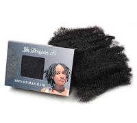 Afro Kinkys Bulk - Capelli umani, 40,6 cm, 30 g, colore nero naturale, 40,6 cm, capelli umani afro crespi al 100%, possono essere sbiancati e tinti