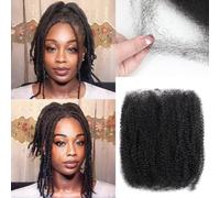 Afro Kinkys Bulk - Capelli umani per extension di dreadlock, 50 g/confezione, trecce Marley Twist, mini capelli umani morbidi per riparazione Locs (1B#, 30,5 cm (confezione da 3)