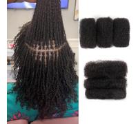 Afro Kinkys Bulk Capelli Umani Per Intrecciare Estensioni Dreadlock Creare Riparazione Treccia Micro Twist Afro Crespo Ricci Fasci di Capelli Umani Bulks Locs Estensioni 1B Nero Naturale 10+10+10 3