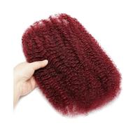 Afro Kinkys Capelli Umani Sfusi 50 g/Confezione, for Mini Twist, Trecce, Micro Locs, Repair Locs ed Extension Dreadlock Wear and Go(Burgundy,14inch)