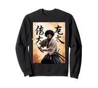 Afro Samurai Guerriero con Katana Bold Potente Arte Donne Uomini Felpa