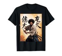 Afro Samurai Guerriero con Katana Bold Potente Arte Donne Uomini Maglietta