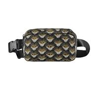 Afro Samurai Stile Pavone Oro Bianco Trendy Running Marsupio per Donne Uomini Piccolo con Cinghia Regolabile per Shopping Sport Lavoro Mariconeras de Cintura para hombre