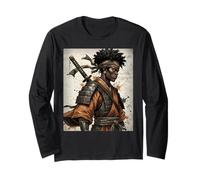 Afro Samurai Vintage Retro Anime Style Maglia a Manica