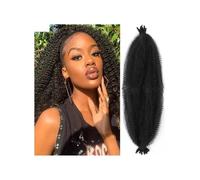 Afro Twist Hair, 18-20 pollici, capelli intrecciati Marley Twist elastici pre-separati for extension all'uncinetto morbide for donne nere (6 confezioni) Facile installazione e rimozione(Black,24inch)