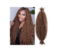 Afro Twist Hair, 18-20 pollici, capelli intrecciati Marley Twist elastici pre-separati for extension all'uncinetto morbide for donne nere (6 confezioni) Facile installazione e rimozione(Dark brown,24i