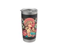 Afrodite Dea greca Bubblegum Retro Pop Art Baddie Bicchiere termico in acciaio inox doppia parete