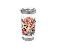 Afrodite Dea greca Bubblegum Retro Pop Art Baddie Bicchiere termico in acciaio inox doppia parete