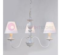 AFRODITE Lampadario Candelabro 3 Bracci Bianco Stile ProvenzaleParalumi Bianchi