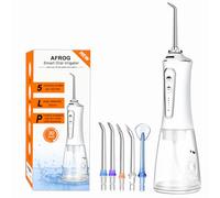 AFROG - Flosser dentale senza fili per denti, 5 modalità irrigatore orale, portatile e ricaricabile, IPX7, impermeabile, potente durata della batteria, per la pulizia dei denti dell'acqua, per casa e