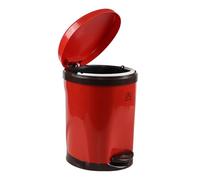 Afromy Pattumiera da 10 litri con pedale, con coperchio, in plastica, colore rosso