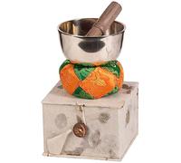 Afroton AKS864 - Campana tibetana, set regalo, colore: argento, diametro 8 cm