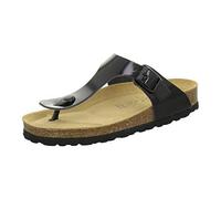 AFS-Schuhe 2107, sandali da donna alla moda, in pelle, comode pantofole con plantare, Made in Germany, Pelle laccata nera., 39 EU