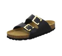 AFS-Schuhe 2110S, sandali estivi da donna alla moda, in vera pelle, con grande fibbia, realizzati a mano in Germania, Nero , 39 EU