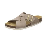 AFS-Schuhe 2141, Pantofole da donna alla moda in vera pelle, sandali estivi con grande fibbia, realizzati a mano in Germania, sabbia, 36 EU