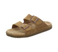 AFS-Schuhe 2400, ciabatte da donna alla moda in vera pelle, sandali estivi con grande fibbia, realizzati a mano in Germania, cognac, 38 EU