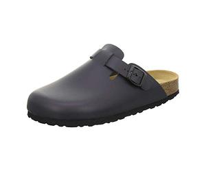 AFS-Schuhe 3900 Zoccoli Uomo Comode Pantofole in Pelle Made in Germany, Navy Glattl, 45 EU