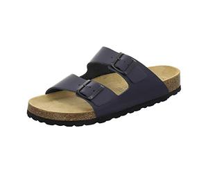 AFS-Schuhe - Comode ciabatte da uomo, 3100, in pelle, da casa e da lavoro, prodotte in Germania, Blu (blu navy), 40 EU