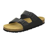 AFS-Schuhe - Comode ciabatte da uomo, 3100, in pelle, da casa e da lavoro, prodotte in Germania, Nero (Pelle nera liscia.), 44 EU