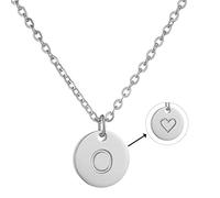 AFSTALR catena iniziali da donna con ciondolo lettere O Catena con in argento con cuori Regalo di compleanno per ragazze