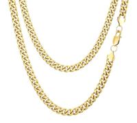 AFSTALR Collana a catena in argento da uomo 3/4/5/6/7/8 mm in acciaio inossidabile oro/argento/nero, catena barbazzale cubana per uomo donna 45/50/56/60/61/66 cm, Acciaio inossidabile