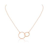 AFSTALR Collana con 2 anelli a nodo per donna collana intrecciata due cerchi per donne argento/oro/oro rosa, Acciaio inossidabile