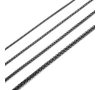 AFSTALR Collana Uomo Donna Acciaio Inossidabile Nero Catena a Maglia Veneziana 2.5mm Box Collane Gioielli da Regalo Lunghezza 45cm