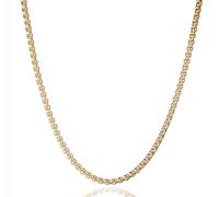 AFSTALR Collana Uomo Donna Acciaio Inossidabile Oro Catena a Maglia Veneziana 3mm Box Collane Gioielli da Regalo Lunghezza 70cm