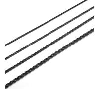 AFSTALR Collana Uomo Nero Maglia Catena Twisted 4mm Larghezza Catenina Acciaio Inossidabile Corda Intrecciata Lunghezza 60CM