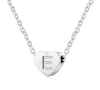 AFSTALR Herz Buchstabe E Initial Kette für Frauen Silber Personalisierte Mädchen Tiny Initial Alphabet Love Choker Halskette