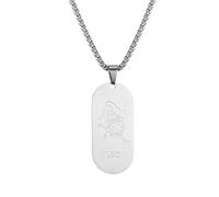 AFSTALR Segno Zodiacale Collana Leo Pendente Piatto militare Argento Zodiaco Collana Regalo di Natale Uomo