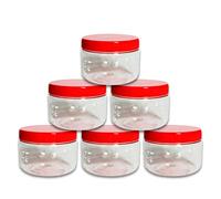 AFSUK 6 barattoli in plastica da 200 ml con coperchio a vite, ermetici, per alimenti, senza BPA, per cucina, erbe, spezie, dolci, contenitori rotondi trasparenti