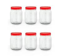 AFSUK Barattolo in plastica da 500 ml, con coperchio a vite, ermetico, per alimenti, senza BPA, per cucina, erbe, spezie, dolci (confezione da 6)