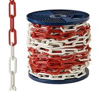 AFT 1041000 - Catena in plastica, bicolore, 6 mm, rotolo da 25 m, Rosso/Bianco