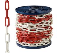 AFT 1041000 - Catena in plastica, bicolore, 6 mm, rotolo da 25 m, Rosso/Bianco